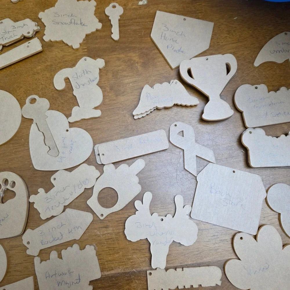 Bulk Lot of 80 Unfinished Acrylic  Blanks by Zindee Shapes no files 3 inch craft